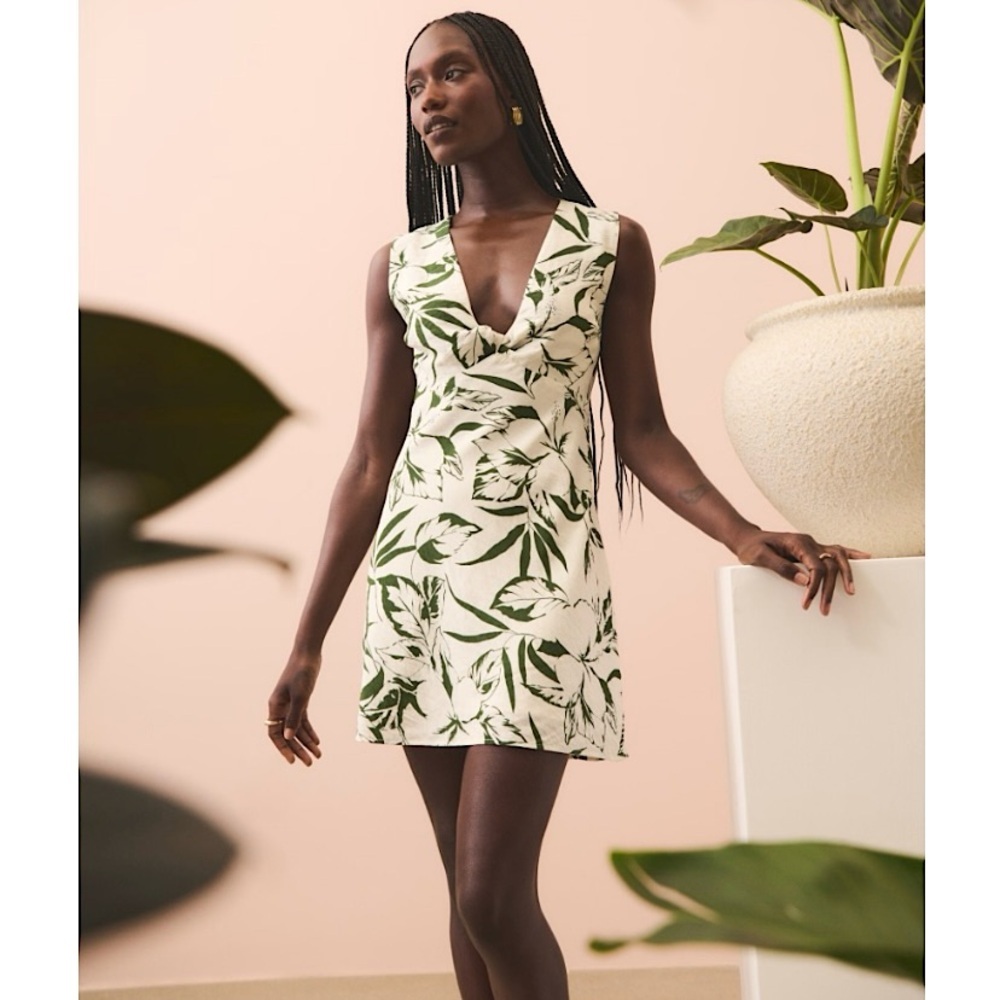 Abercrombie & Fitch Y2k Twist Front Floral Tropic… - image 2